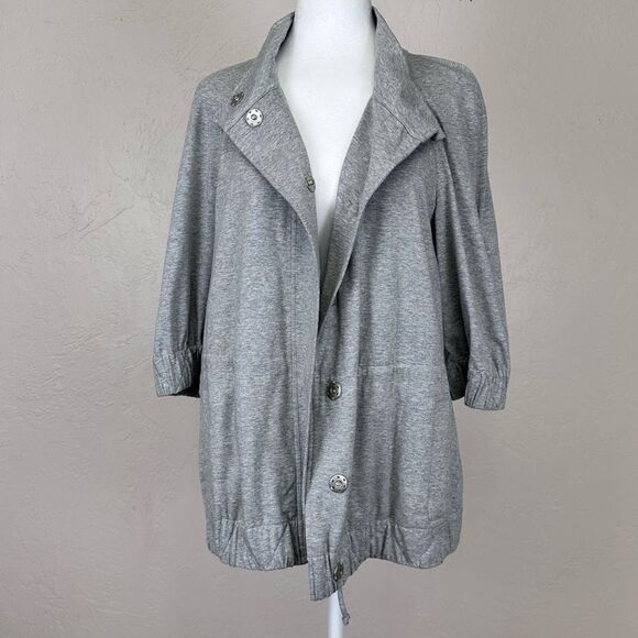 NWT St. John Sport Loungewear Jacket and Pant Set in Heather Gray Melange M - Picture 3 of 16